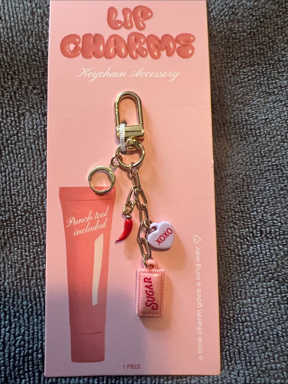 Lip Charms  Lip Balm & Gloss Keychain Accessory in Sweet & Spicy